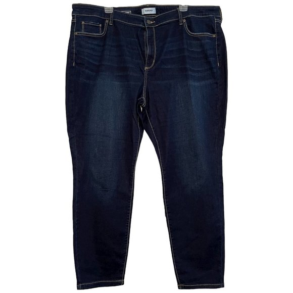 Sonoma Denim - SONOMA Women's Blue Skinny Jeans Dark Indigo Wash Denim Slim Leg Plus 20WS Short
